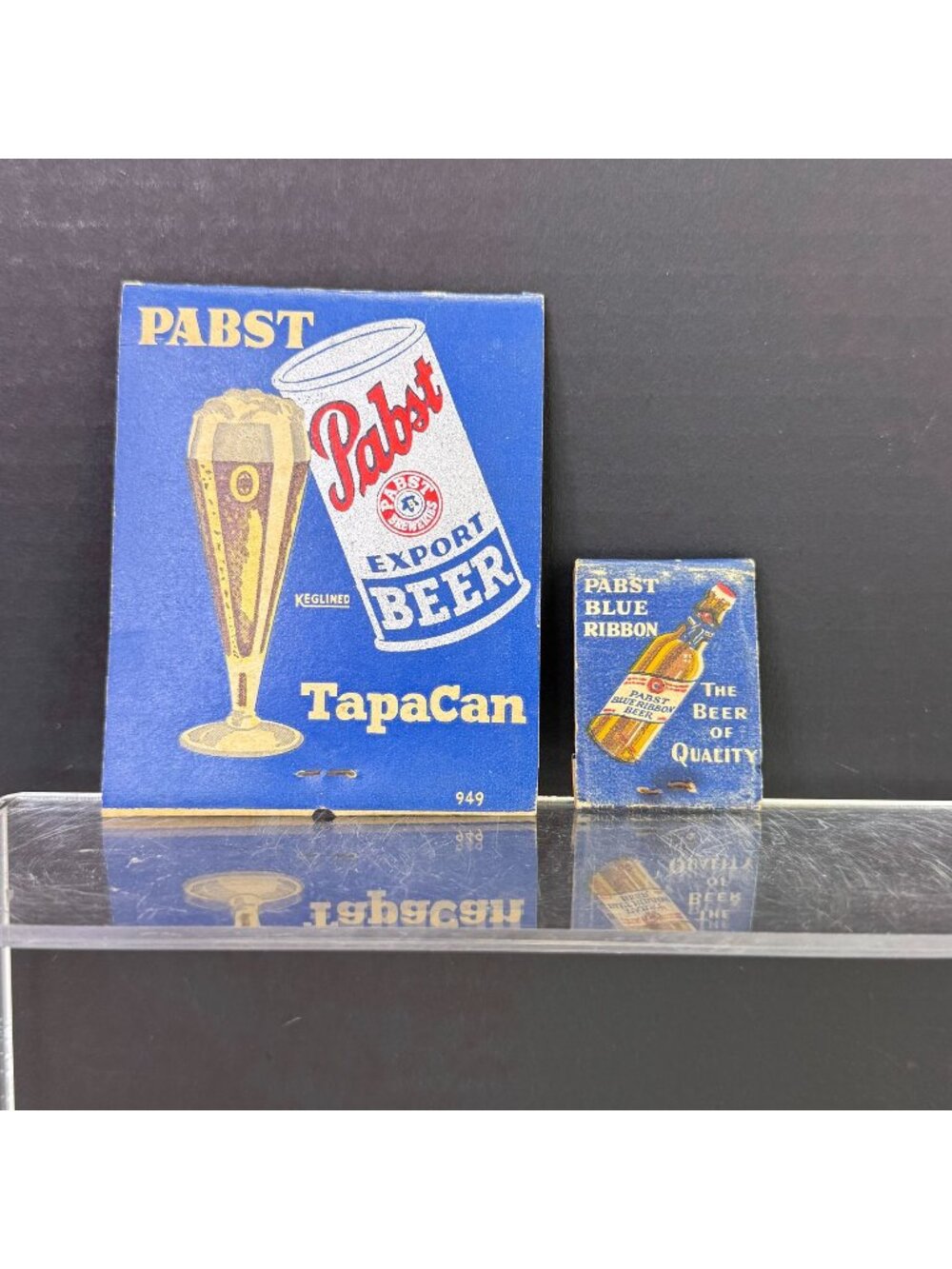 Vintage Pabst Blue Ribbon Beer Matchbook Large Tapacan Advertising Collectible
